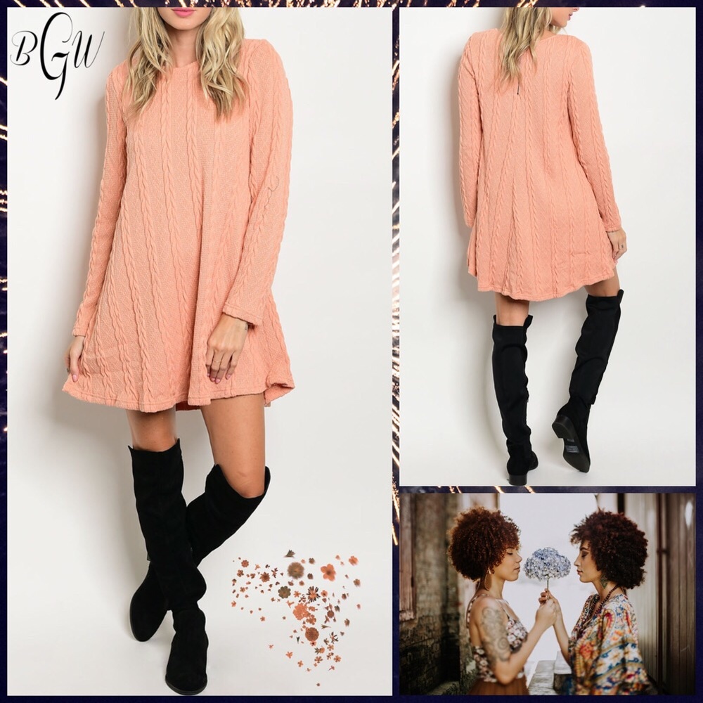1️⃣LEFT Gorgeous Lined Chunky Knit Sweater Dress - Picture 3 of 4